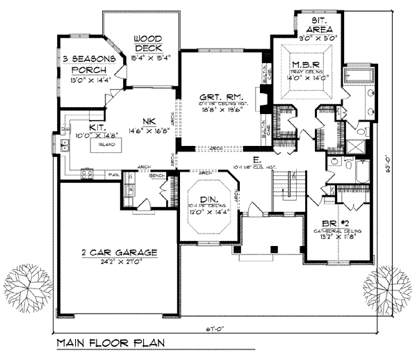 House Plan Design - Traditional Floor Plan - Main Floor Plan #70-779