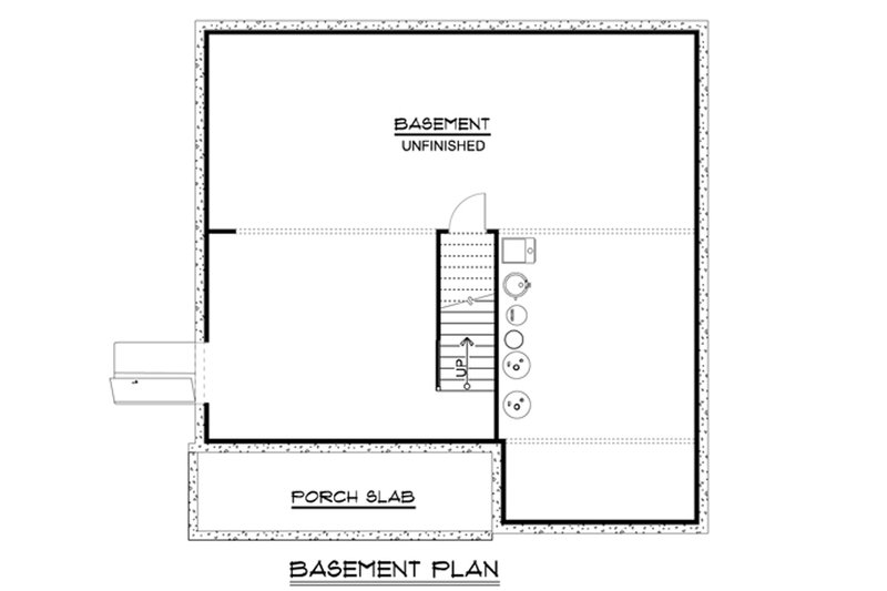 House Design - Floor Plan - Lower Floor for Cottage House Plan #1064-22 - 3 bed, 2.5 bath