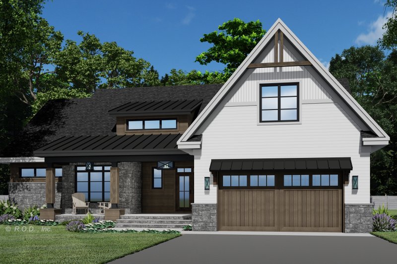 House Blueprint - Farmhouse Exterior - Front Elevation Plan #51-1228