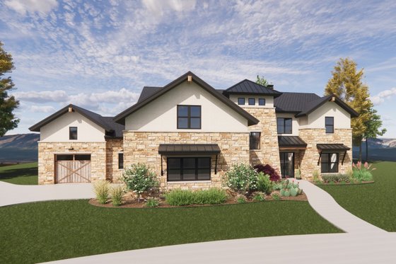 Exterior - Front Elevation 4 for Mediterranean House Plan #1096-29 - 4 bed, 3.5 bath