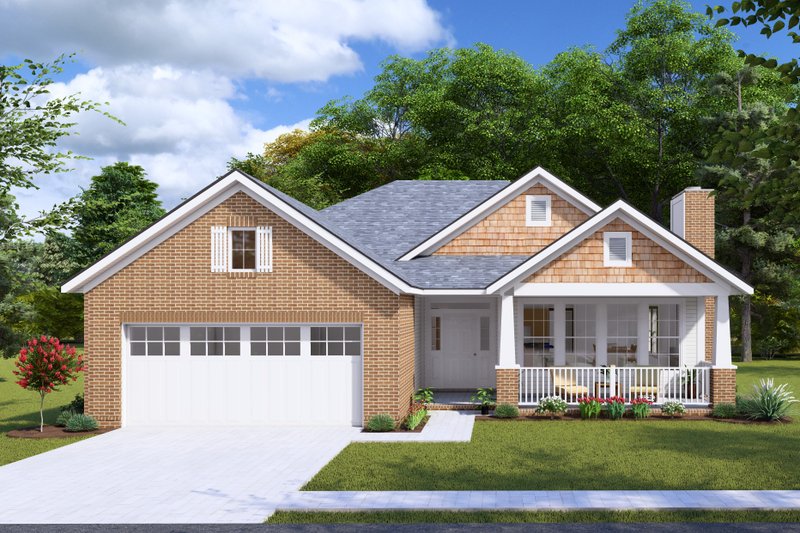 House Blueprint - Craftsman Exterior - Front Elevation Plan #20-1839