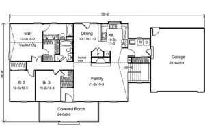 Floor Plan - Main Floor for Traditional House Plan #22-109 - 3 bed, 2 bath