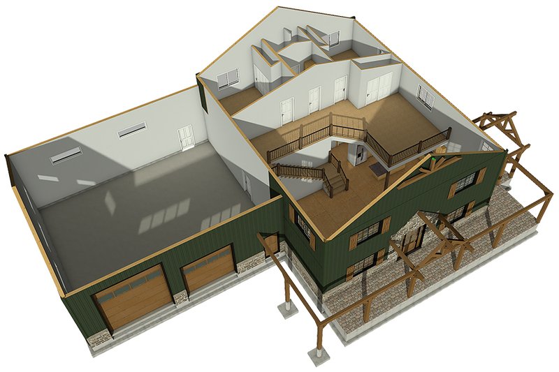 Dream House Plan - Exterior - Other Elevation for Barndominium House Plan #1084-14 - 3 bed, 2.5 bath