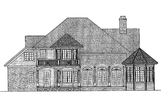 Exterior - Rear Elevation for Traditional House Plan #930-11 - 3 bed, 3 bath
