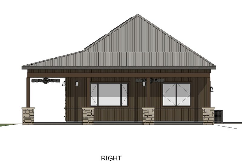 Architectural House Design - Exterior - Other Elevation 1 for Farmhouse House Plan #1069-25 - 2 bed, 2 bath