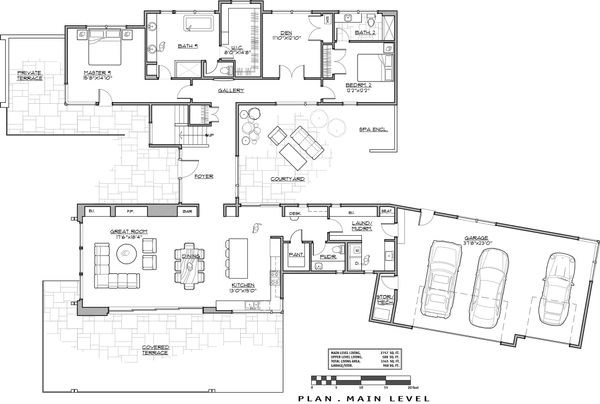 Contemporary Floor Plan - Main Floor Plan #892-23