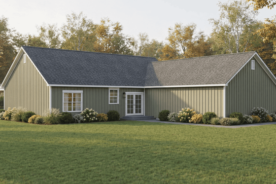 Exterior - Rear Elevation for Farmhouse House Plan #923-452 - 3 bed, 2 bath