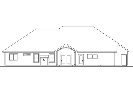 Exterior - Rear Elevation for Traditional House Plan #124-590 - 4 bed, 2.5 bath
