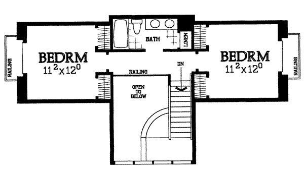 House Blueprint - Country Floor Plan - Upper Floor Plan #72-135