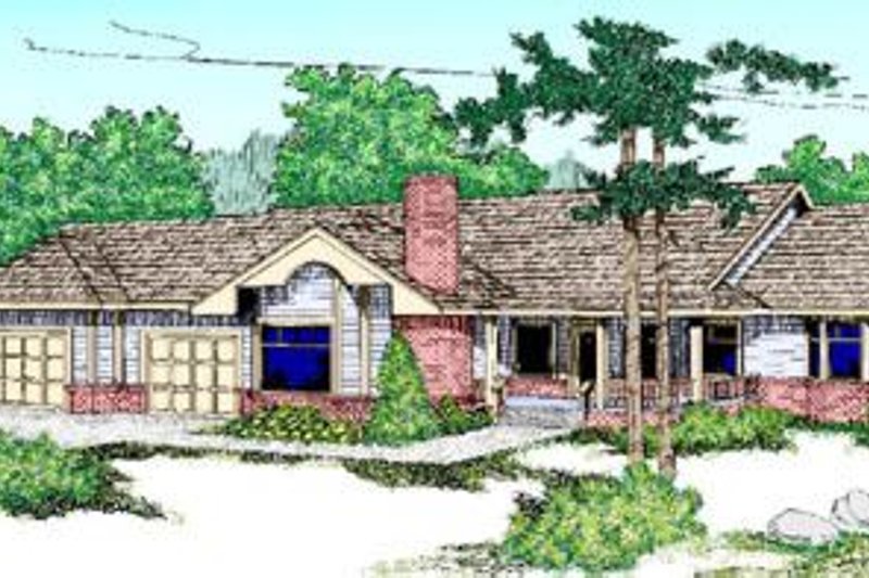 House Blueprint - Ranch Exterior - Front Elevation Plan #60-217