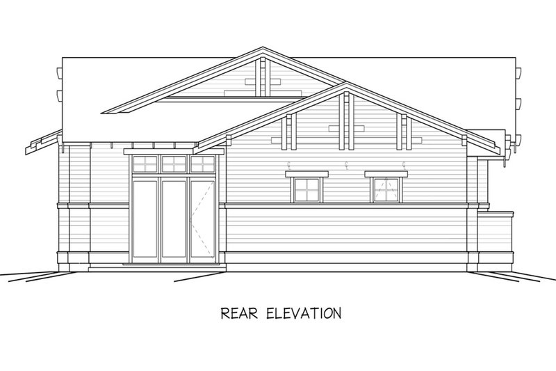 Dream House Plan - Exterior - Rear Elevation 3 for Craftsman House Plan #895-21 - 3 bed, 2 bath