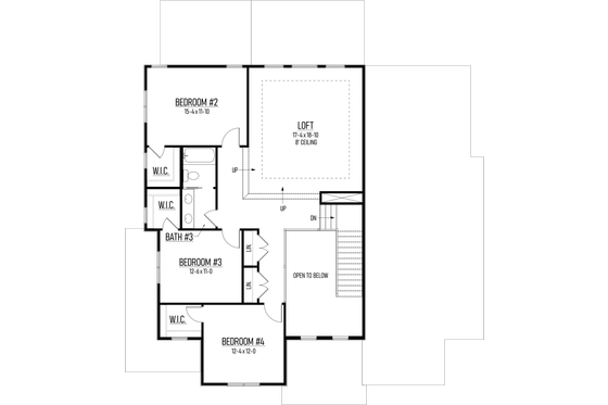 Floor Plan - Upper Floor for Farmhouse House Plan #1093-8 - 4 bed, 2.5 bath