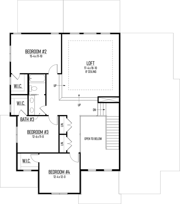 Farmhouse Floor Plan - Upper Floor Plan #1093-8