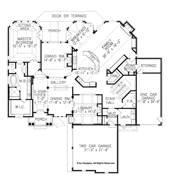 Architectural House Design - European Floor Plan - Main Floor Plan #54-359
