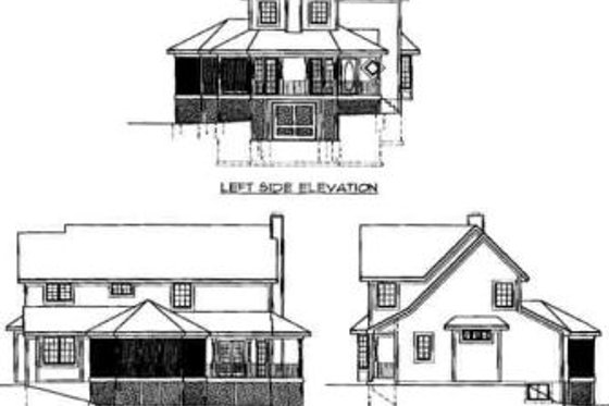 Exterior - Rear Elevation for Country House Plan #67-391 - 4 bed, 3.5 bath