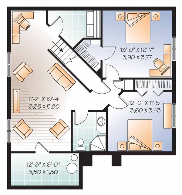 Home Plan - European Floor Plan - Lower Floor Plan #23-2501