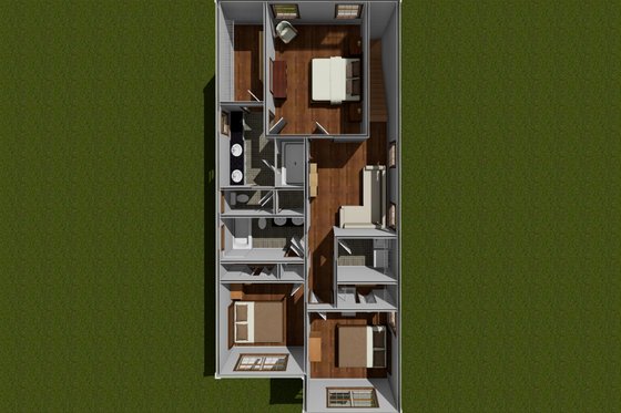 Floor Plan - Upper Floor for Farmhouse House Plan #513-2258 - 3 bed, 2.5 bath