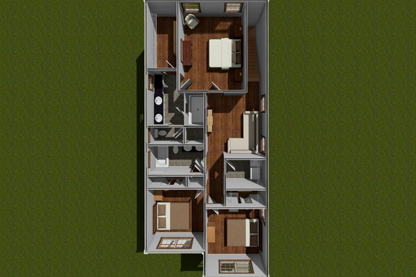 Farmhouse Floor Plan - Upper Floor Plan #513-2258