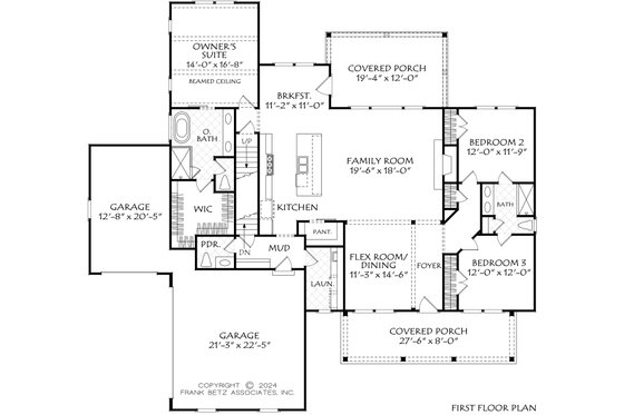 Floor Plan - Main Floor for Craftsman House Plan #927-1057 - 5 bed, 3.5 bath