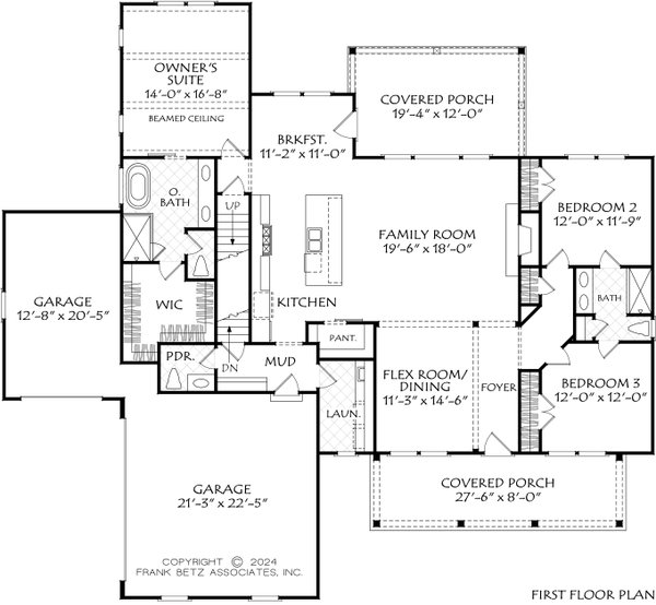 House Blueprint - Craftsman Floor Plan - Main Floor Plan #927-1057