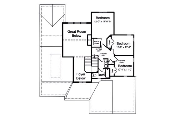 Floor Plan - Upper Floor for Country House Plan #46-891 - 4 bed, 2.5 bath