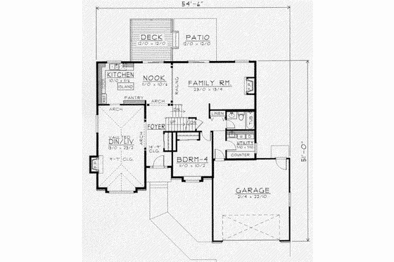 Floor Plan - Main Floor for Traditional House Plan #112-132 - 4 bed, 3 bath