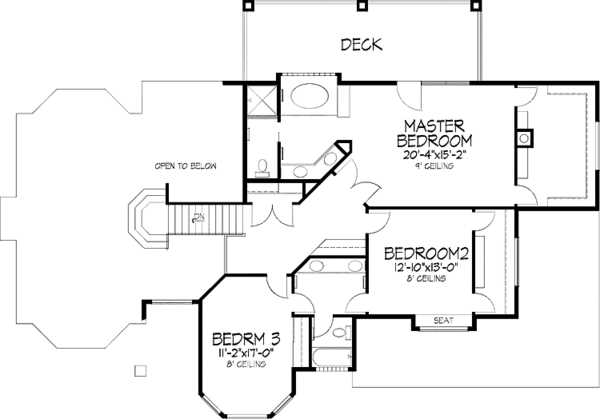 House Plan Design - Mediterranean Floor Plan - Upper Floor Plan #320-978