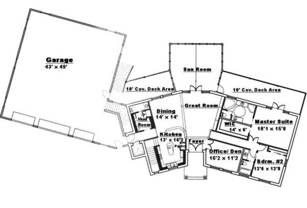 Architectural House Design - Traditional Floor Plan - Main Floor Plan #117-831