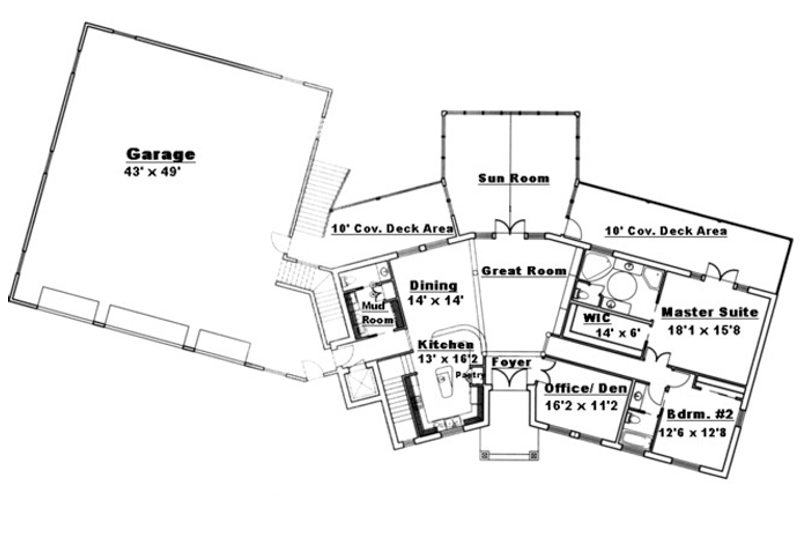 Home Plan - Floor Plan - Main Floor for Traditional House Plan #117-831 - 3 bed, 3 bath