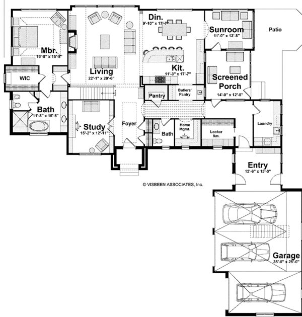 Home Plan - European Floor Plan - Main Floor Plan #928-187