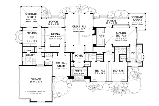 Floor Plan - Main Floor for European House Plan #929-930 - 4 bed, 4 bath