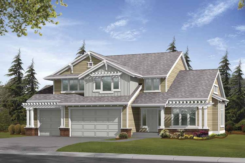 House Plan Design - Exterior - Front Elevation for Craftsman House Plan #132-363 - 3 bed, 3 bath