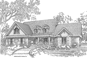 Exterior - Front Elevation 3 for Classical House Plan #929-417 - 3 bed, 2 bath