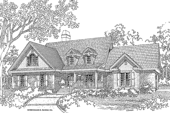 Exterior - Front Elevation 3 for Classical House Plan #929-417 - 3 bed, 2 bath