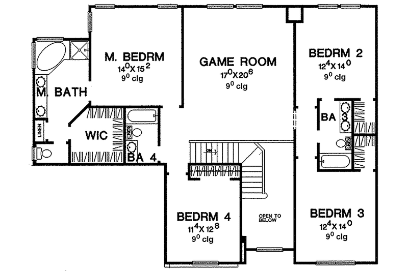 Dream House Plan - Floor Plan - Upper Floor for Country House Plan #472-319 - 4 bed, 4 bath