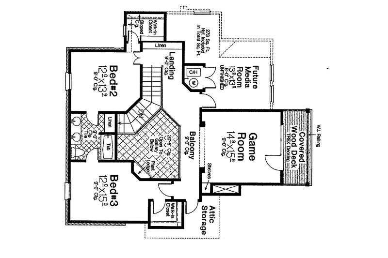 Dream House Plan - Floor Plan - Upper Floor for Classical House Plan #310-1207 - 3 bed, 2.5 bath