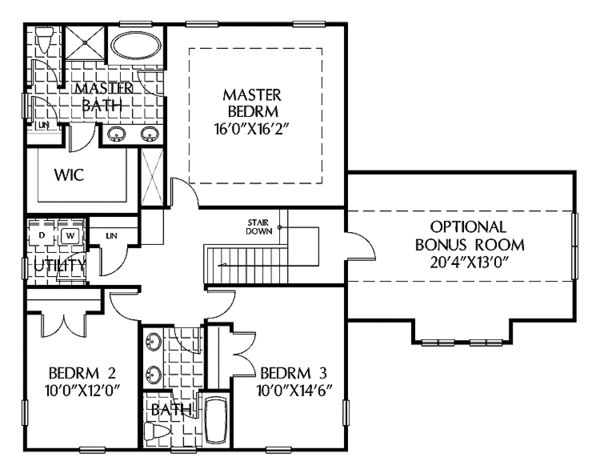 Architectural House Design - Mediterranean Floor Plan - Upper Floor Plan #999-132
