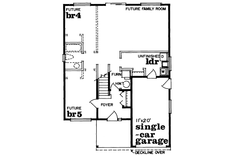 Architectural House Design - Floor Plan - Main Floor for Craftsman House Plan #47-694 - 3 bed, 1.5 bath