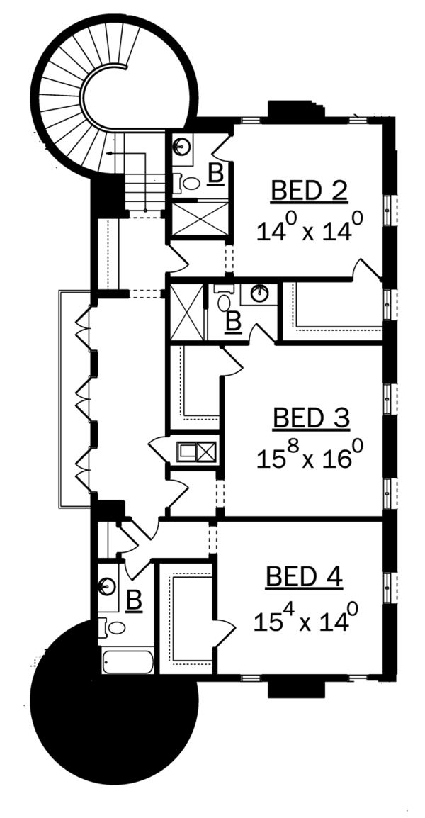 House Design - Mediterranean Floor Plan - Upper Floor Plan #1058-11