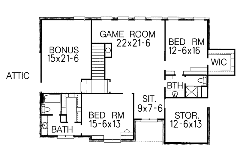 Home Plan - Floor Plan - Upper Floor for Traditional House Plan #15-331 - 4 bed, 4.5 bath