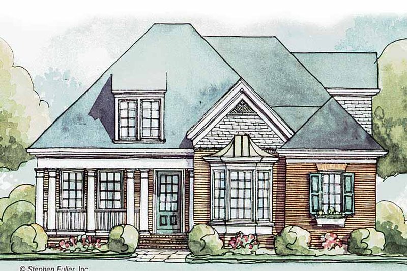 Home Plan - Exterior - Front Elevation 3 for Country House Plan #429-384 - 3 bed, 3 bath