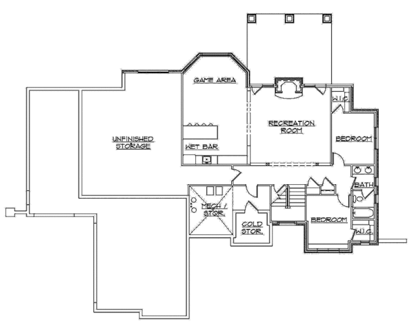 Home Plan - European Floor Plan - Lower Floor Plan #945-125