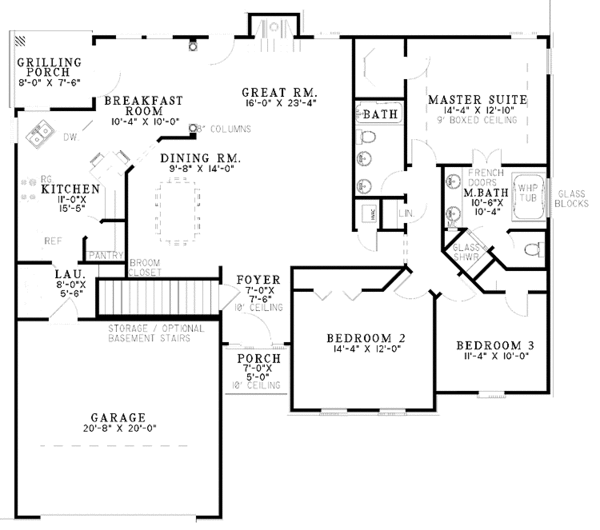 Dream House Plan - Ranch Floor Plan - Main Floor Plan #17-3245