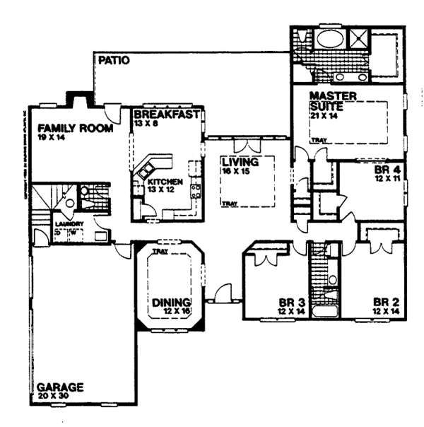 Architectural House Design - European Floor Plan - Main Floor Plan #30-267