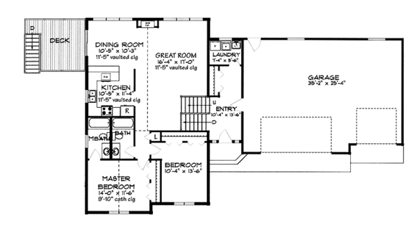 Home Plan - Traditional Floor Plan - Main Floor Plan #980-2