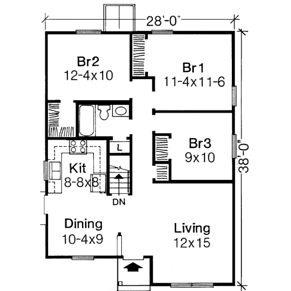 Ranch Floor Plan - Main Floor Plan #334-111