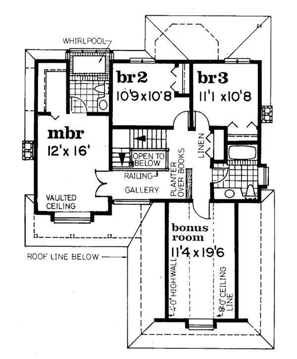Dream House Plan - Country Floor Plan - Upper Floor Plan #47-722