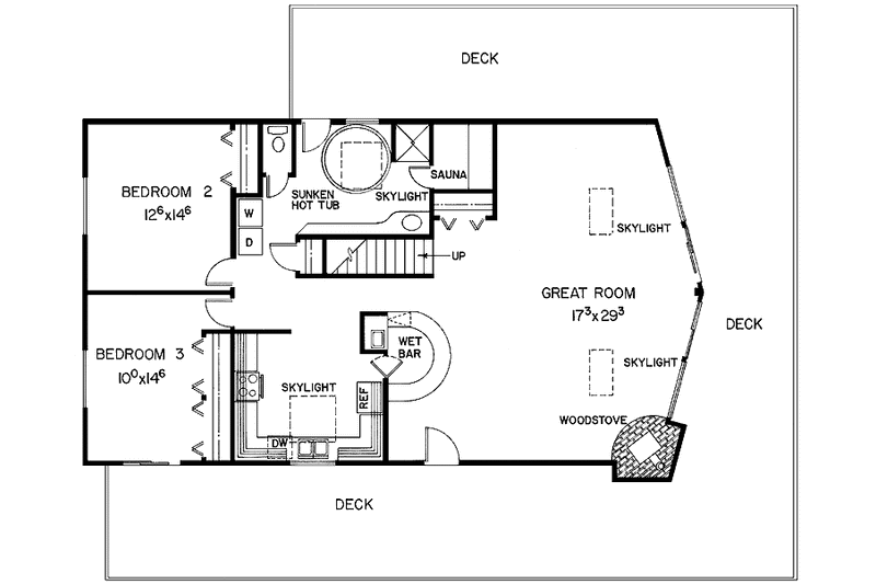 Home Plan - Floor Plan - Main Floor for Bungalow House Plan #60-898 - 3 bed, 2 bath