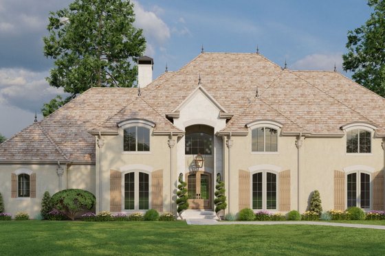 Exterior - Front Elevation 3 for European House Plan #923-392 - 4 bed, 3.5 bath