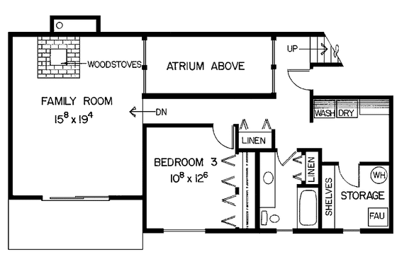 Floor Plan - Upper Floor for Country House Plan #60-945 - 3 bed, 3 bath